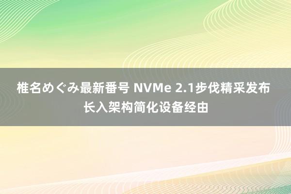 椎名めぐみ最新番号 NVMe 2.1步伐精采发布 长入架构简化设备经由