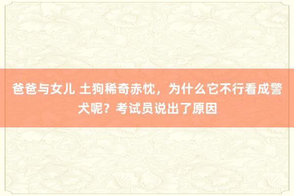 爸爸与女儿 土狗稀奇赤忱，为什么它不行看成警犬呢？考试员说出了原因