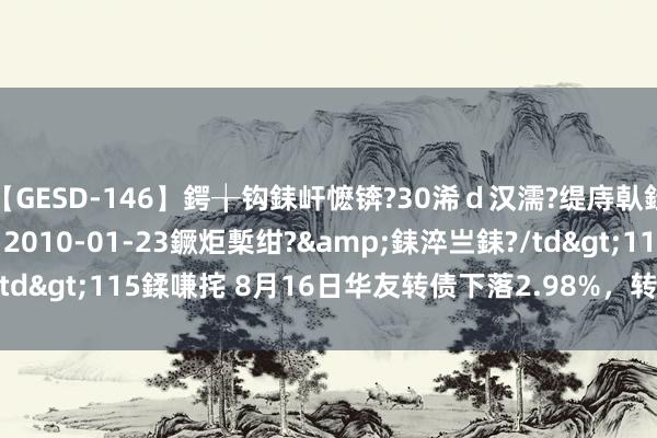 【GESD-146】鍔╁钩銇屽懡锛?30浠ｄ汉濡?缇庤倝銈傝笂銈?3浜?/a>2010-01-23鐝炬槧绀?&銇淬亗銇?/td>115鍒嗛挓 8月16日华友转债下落2.98%，转股溢价率79.47%