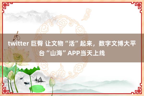 twitter 巨臀 让文物“活”起来，数字文博大平台“山海”APP当天上线